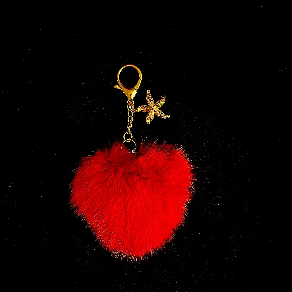 VALENTINES Custom made genuine mink ❤️ shaped keychain, purse or backpack charm.